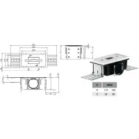 Bocchetta CLD-K 90 dim. 224 x 118 x 115 mm con attacco sul lato lungo da 224 mm 990320846