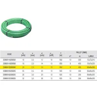 Tubo PE-X/Al/PE-X ø20x2 preisolato per condizionamento, uso sanitario e riscaldamento fornito in rotoli - Colore verde (Legge 10/91) (Prezzo a metro-min.acquisto 50 metri e multipli) 2580012020050