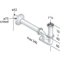 Sifone lavabo in ottone cromato 1"1/4 mod. Europa -324.2225