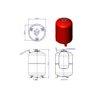 MAXIVAREM LR CE vaso espansione per riscaldamento da 35 litri, attacco 3/4", pressione massima 5bar UR035231CS000000