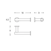 Architect portarotolo con coperchio cromato - Misura 160 x 90 x 45 mm WJC205A0058001
