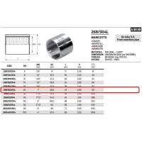 Manicotto 1" AISI304L- ISO4144 da tubo senza saldatura 268100304L - -  RACCORDERIE METALLICHE - -  