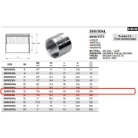 Manicotto 3/4" AISI304L- ISO4144 da tubo senza saldatura 268114304L