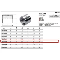 Manicotto 3/4" AISI304L- ISO4144 da tubo senza saldatura 268112304L