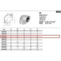 Gomito 90° FF 1/2" AISI316 - ISO4144 090102316L - -  RACCORDERIE METALLICHE - -  