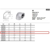 Gomito 90° FF 1" AISI316 - ISO4144 090100316L - -  RACCORDERIE METALLICHE - -  