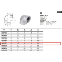 Gomito 90° FF 1"1/2 AISI316 - ISO4144 090112316L - -  RACCORDERIE METALLICHE - -  