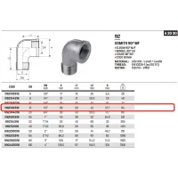 Gomito 90° MF 1/2" AISI316 - ISO4144 092102316L - -  RACCORDERIE METALLICHE - -  