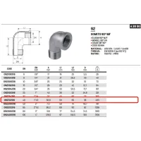 Gomito 90° MF 1"1/2 AISI316 - ISO4144 092112316L - -  RACCORDERIE METALLICHE - -  