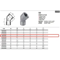 Gomito 45° MF 1/2" AISI316 - ISO4144 122102316L - -  RACCORDERIE METALLICHE - -  