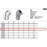 Gomito 45° MF 3/4" AISI316 - ISO4144 122304316L - -  RACCORDERIE METALLICHE - -  