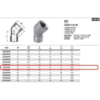 Gomito 45° MF 1"1/4 AISI316 - ISO4144 122114316L - -  RACCORDERIE METALLICHE - -  