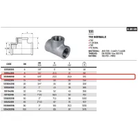 Tee femmina 3/8" AISI316 - ISO4144 131308316L - -  RACCORDERIE METALLICHE - -  