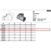 Tee femmina 1/2" AISI316 - ISO4144 131102316L - -  RACCORDERIE METALLICHE - -  