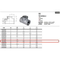 Tee femmina 1"1/2 AISI316 - ISO4144 131112316L - -  RACCORDERIE METALLICHE - -  