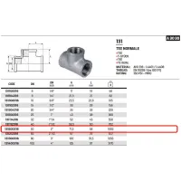 Tee femmina 2" AISI316 - ISO4144 131200316L - -  RACCORDERIE METALLICHE - -  