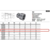 Manicotto ridotto FF 1" x 3/4" 316 ISO4144 140100304L - -  RACCORDERIE METALLICHE - -  