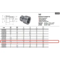 Manicotto ridotto FF 1"1/2 x 1" 316 ISO4144 140112100L - -  RACCORDERIE METALLICHE - -  