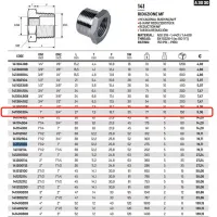 Riduzione MF 1" x 3/4" AISI316 ISO4144 141100304L - -  RACCORDERIE METALLICHE - -  