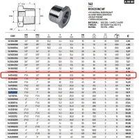 Riduzione MF 1"1/4 x 1/2" AISI316 ISO4144 141114102L - -  RACCORDERIE METALLICHE - -  