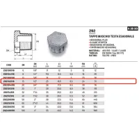 Tappo M esagonale 1/2" AISI316 ISO4144 292102316L - -  RACCORDERIE METALLICHE - -  