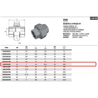 Giunto a 3 pz FF 1" AISI 316 ISO4144 330100316L - -  RACCORDERIE METALLICHE - -  