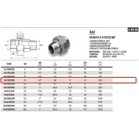 Giunto a 3 pz MF 1/2" AISI 316 - ISO4144 341102316L - -  RACCORDERIE METALLICHE - -  