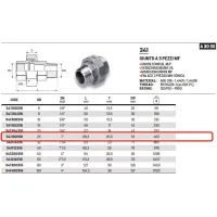 Giunto a 3 pz MF 1" AISI 316 - ISO4144 341100316L - -  RACCORDERIE METALLICHE - -  