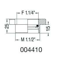 Riduzione filettata F 1"1/4 x M 1"1/2 (contraria) - grigio metallizzato 8.4410.02