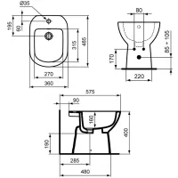 Ceramica Dolomite Gemma 2 bidet a terra monoforo, bianco J522401