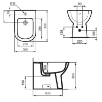 Ceramica Dolomite Gemma 2 bidet a terra filo parete, bianco J523501