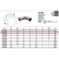 Curva 90° FF ø18 Inox 316L a pressare 181018900C - -  RACCORDERIE METALLICHE - - 181018900C