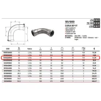 Curva 90° FF ø22 Inox 316L a pressare 181022900C - -  RACCORDERIE METALLICHE - - 181022900C