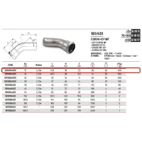 Curva 45° MF ø15 Inox 316L a pressare 181015451C - -  RACCORDERIE METALLICHE - - 181015451C