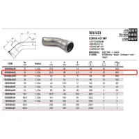 Curva 45° MF ø18 Inox 316L a pressare 181018451C - -  RACCORDERIE METALLICHE - - 181018451C