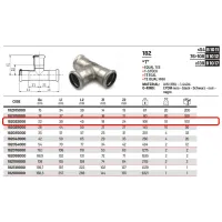 Tee femmina ø22 Inox 316L a pressare 182022000