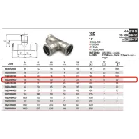 Tee femmina ø28 Inox 316L a pressare 182028000