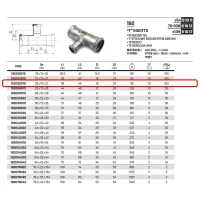 Tee ridotto ø22 x 18 x 22 Inox 316L a pressare 192022018