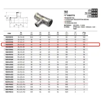 Tee ridotto ø28 x 15 x 28 Inox 316L a pressare 192028015