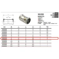 Manicotto ø54 Inox 316L a pressare 183054000