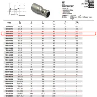 Riduzione MF ø28 x 15 Inox 316L a pressare 191028015