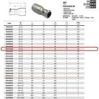 Riduzione MF ø35 x 28 Inox 316L a pressare 191035028