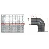 Gomito a 90° codolo lungo PE100 ø125 PN16 12EG125 - -  NUPI - -  