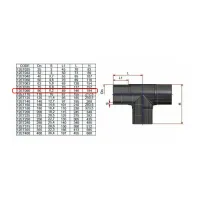 Raccordo Tee 90° codolo lungo PE100 ø90 PN16 12ET090 - -  NUPI - -  