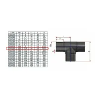 Raccordo Tee 90° codolo lungo PE100 ø125 PN16 12ET125 - -  NUPI - -  