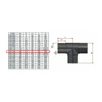 Raccordo Tee 90° codolo lungo PE100 ø140 PN16 12ET140 - -  NUPI - -  