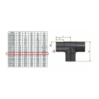 Raccordo Tee 90° codolo lungo PE100 ø180 PN16 12ET180 - -  NUPI - -  