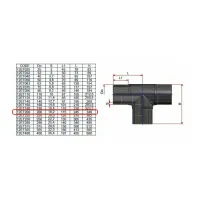 Raccordo Tee 90° codolo lungo PE100 ø200 PN16 12ET200 - -  NUPI - -  