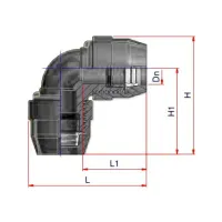 Raccordo a gomito 90° Nupi - diametro 25x25 mm - in PE 10KG25