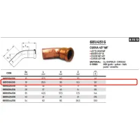 Curva 45° MF ø18 AESPRES GAS in rame a pressare 681018451G - -  RACCORDERIE METALLICHE - -  